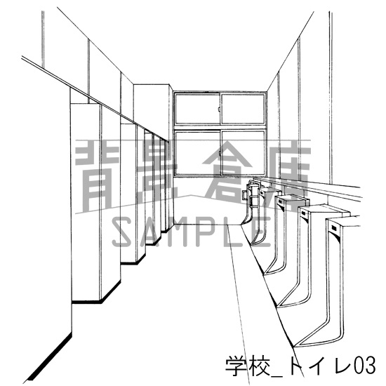 学校の背景集_セット5(トイレ)
