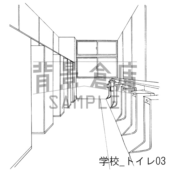 学校の背景集_セット5(トイレ)