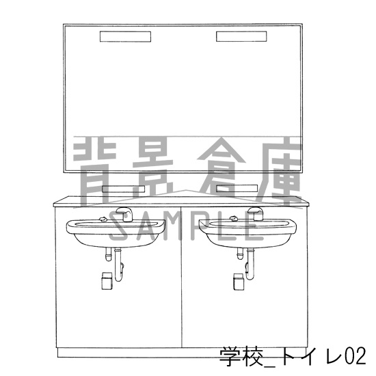 学校の背景集_セット5(トイレ)