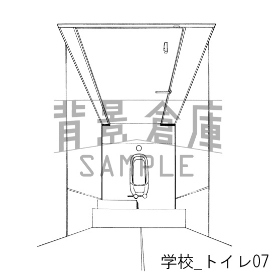 学校の背景集_セット5(トイレ)