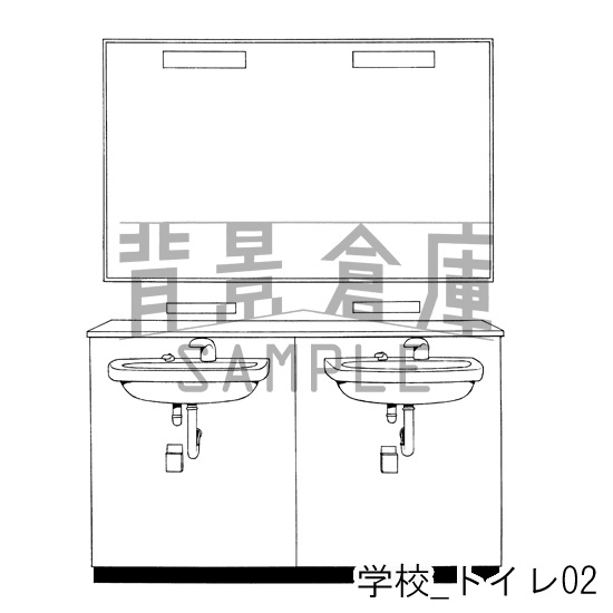 学校の背景集_セット5(トイレ)