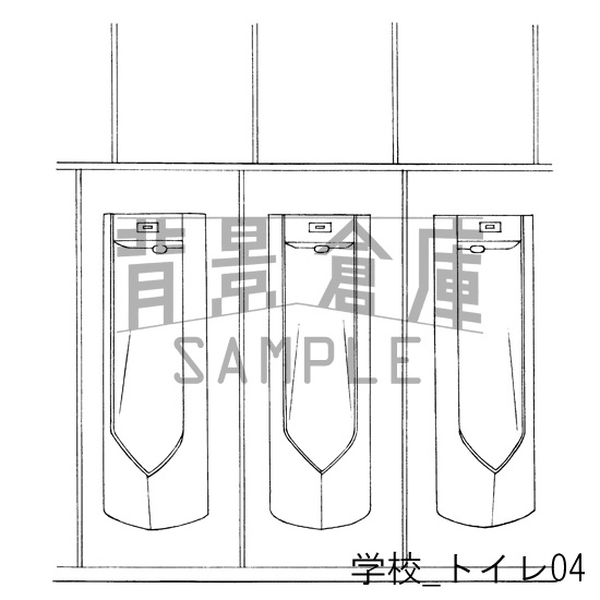 学校の背景集_セット5(トイレ)