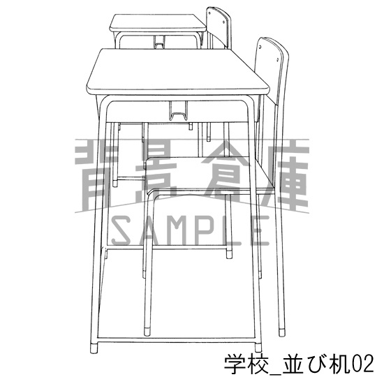 学校の背景集_セット4(机)