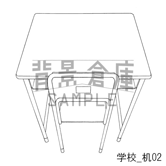 学校の背景集_セット4(机)