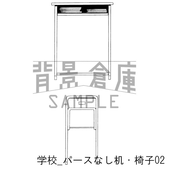 学校の背景集_セット4(机)