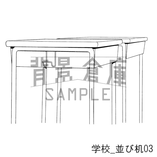 学校の背景集_セット4(机)
