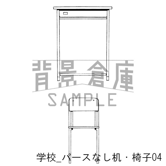学校の背景集_セット4(机)