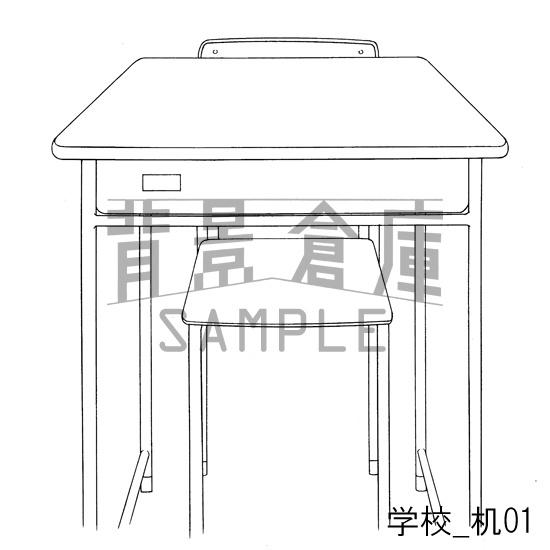 学校の背景集_セット4(机)