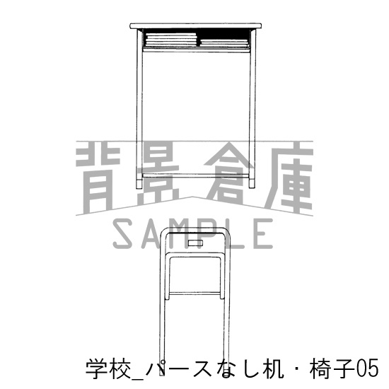学校の背景集_セット4(机)