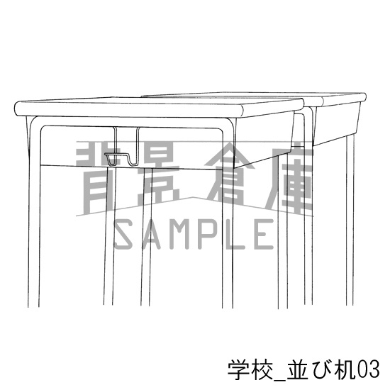 学校の背景集_セット4(机)