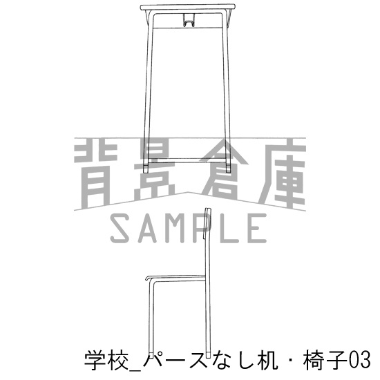 学校の背景集_セット4(机)