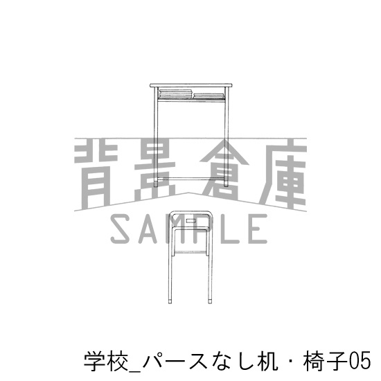 学校の背景集_セット4(机)