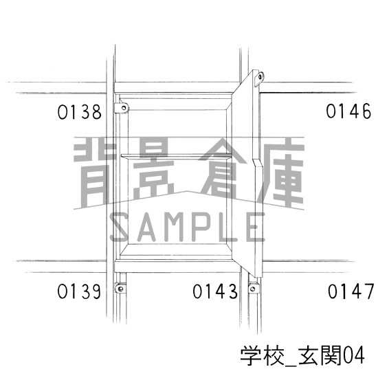 学校の背景集 セット7 校門 玄関 背景倉庫 Booth