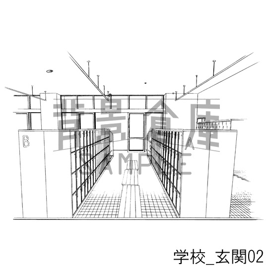 学校の背景集_セット7(校門 玄関)