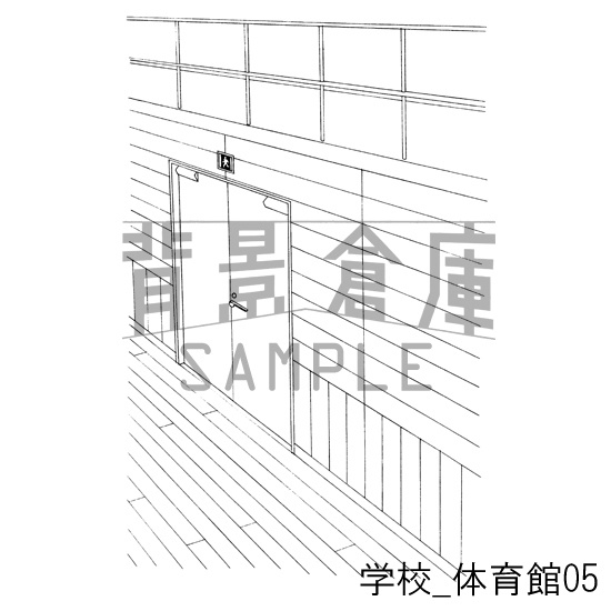 学校の背景集_セット8(体育館)
