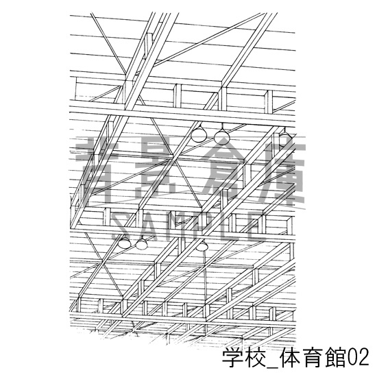 学校の背景集_セット8(体育館)