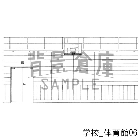 学校の背景集_セット8(体育館)