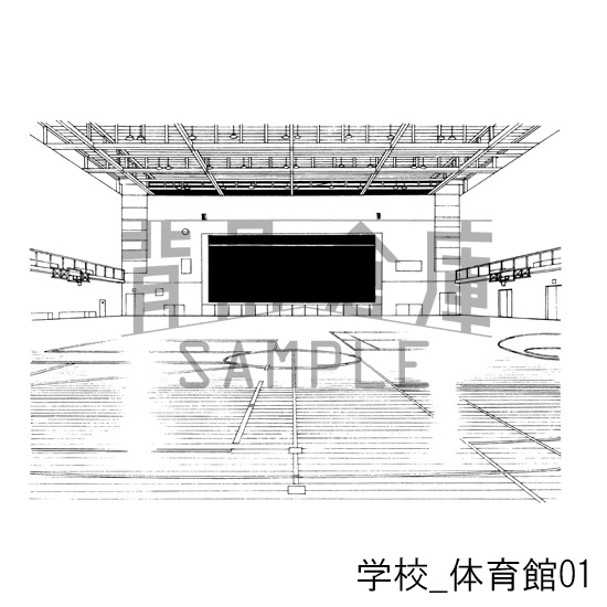 学校の背景集_セット8(体育館)