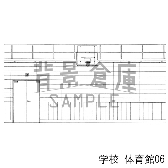 学校の背景集_セット8(体育館)