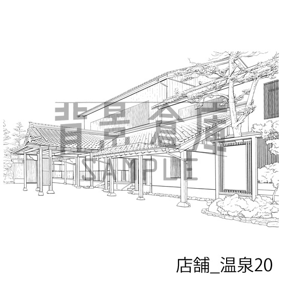 店舗の背景集_セット15(温泉)