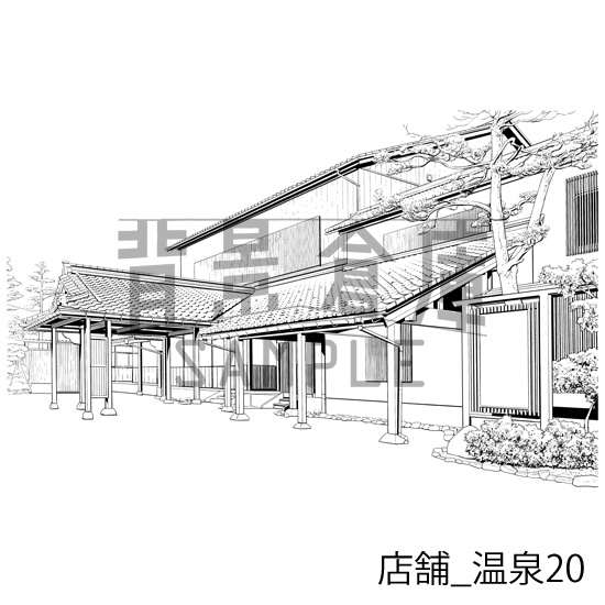 店舗の背景集_セット15(温泉)