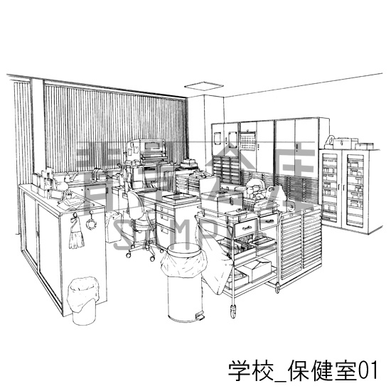 学校の背景集_セット12(保健室)