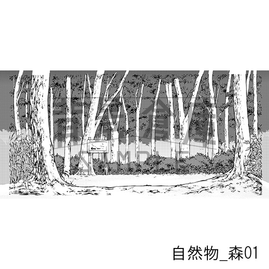 自然物の背景集_セット1(森)_トーン