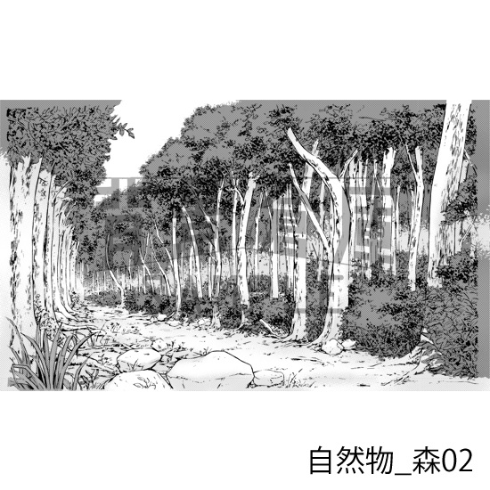 自然物の背景集_セット1(森)_トーン