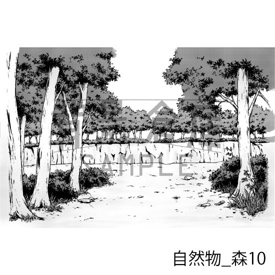 自然物の背景集_セット3(森)_トーン