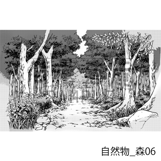 自然物の背景集_セット3(森)_トーン