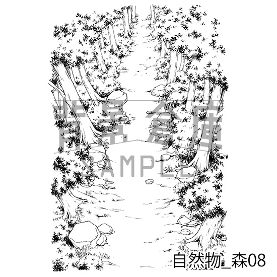 自然物の背景集_セット3(森)_トーン