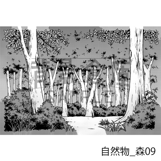 自然物の背景集_セット3(森)_トーン