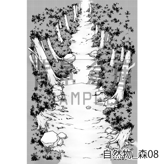 自然物の背景集_セット3(森)_トーン