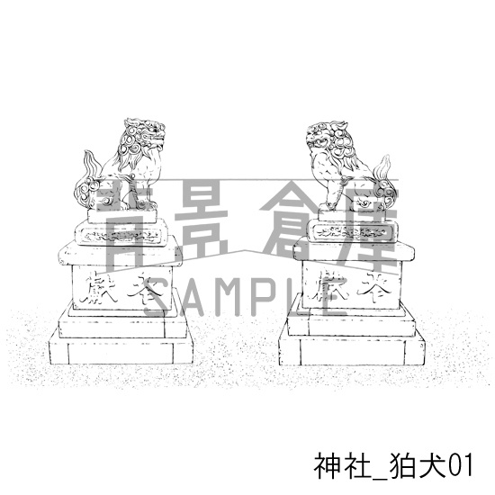 神社の背景集_セット1(外観 参道)