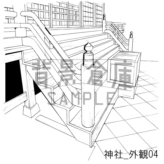 神社の背景集_セット1(外観 参道)