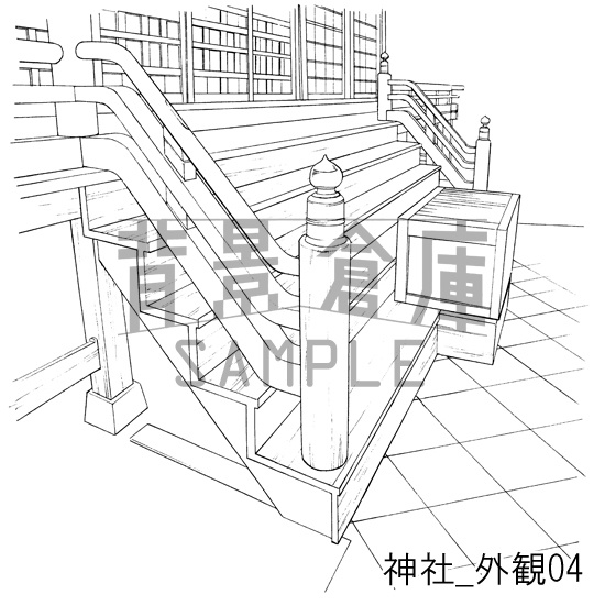 神社の背景集_セット1(外観 参道)