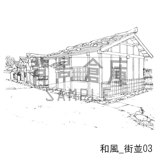 和風の背景集_セット4(街並 橋)