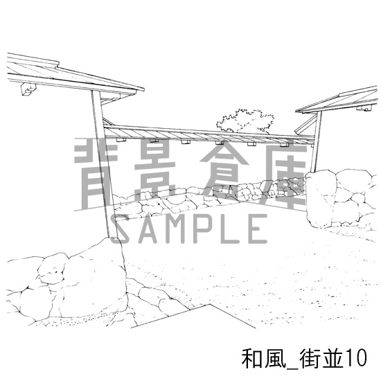 和風の背景集_セット4(街並 橋)