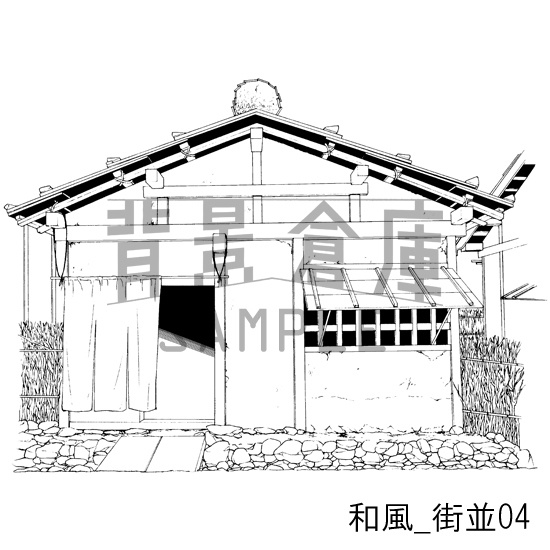 和風の背景集_セット4(街並 橋)