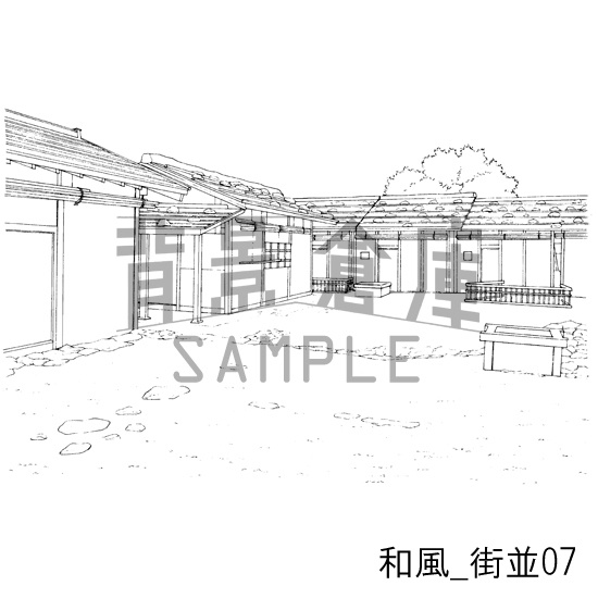 和風の背景集_セット4(街並 橋)