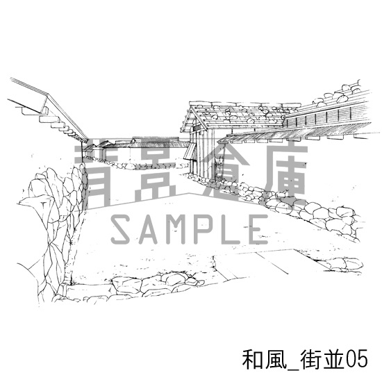 和風の背景集_セット4(街並 橋)