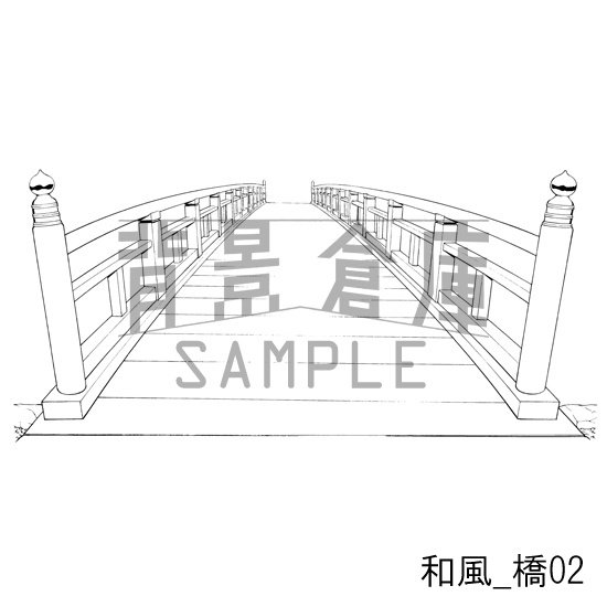 和風の背景集_セット4(街並 橋)