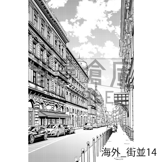 海外の背景集_セット2(街並)_トーン