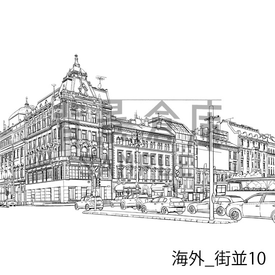 海外の背景集_セット2(街並)_トーン