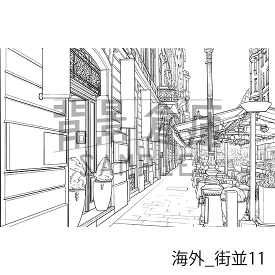 海外の背景集_セット2(街並)_トーン