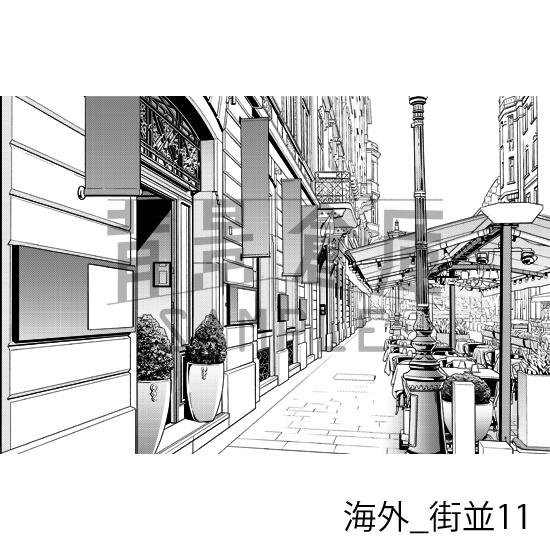 海外の背景集_セット2(街並)_トーン