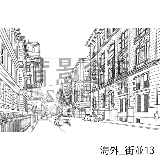 海外の背景集_セット2(街並)_トーン