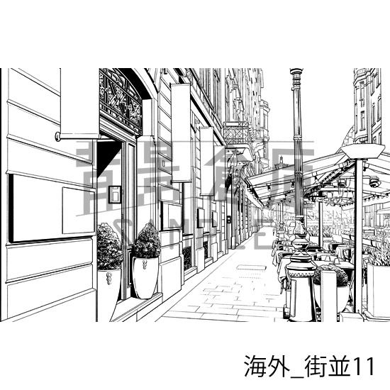 海外の背景集_セット2(街並)_トーン