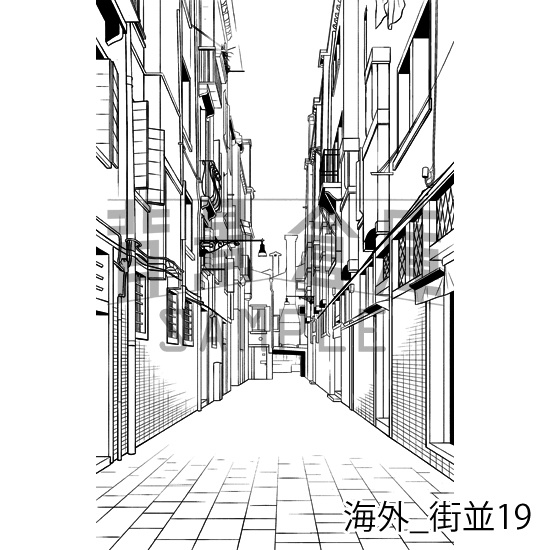 海外の背景集_セット3(街並)_トーン