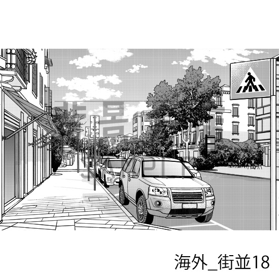海外の背景集_セット3(街並)_トーン